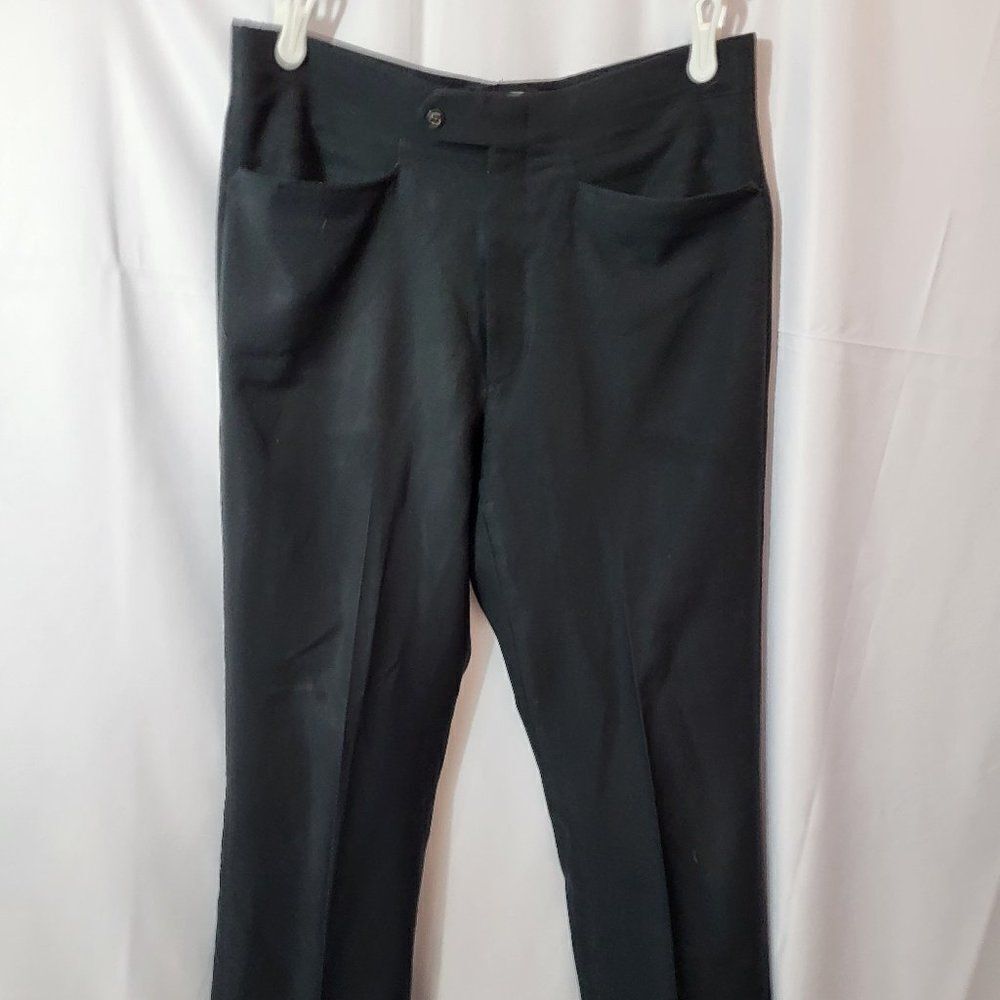 Sandabelt, Like New, Men's Black Dress Pants, Size 35x30, Elastic Waistband